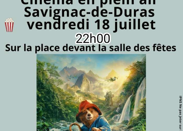 image de Cinéma en plein air à Savignac de Duras Paddington au Pérou à 22h
