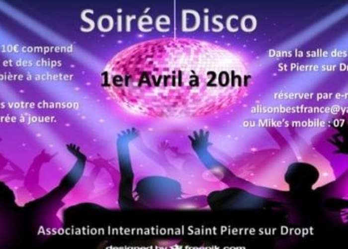 image de Soirée dansante Disco au profit de l'Auberge des 4 pattes et de l'Ukraine
