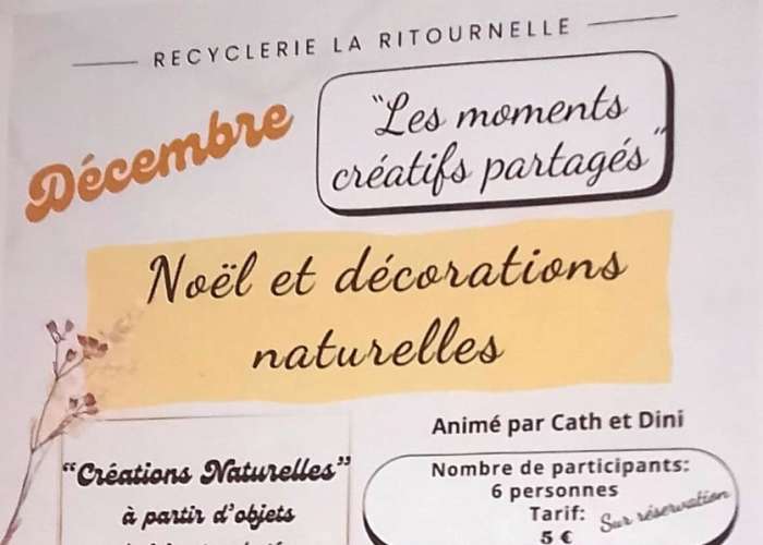 image de Atelier décorations naturelles et Noël à la recyclerie La Ritournelle