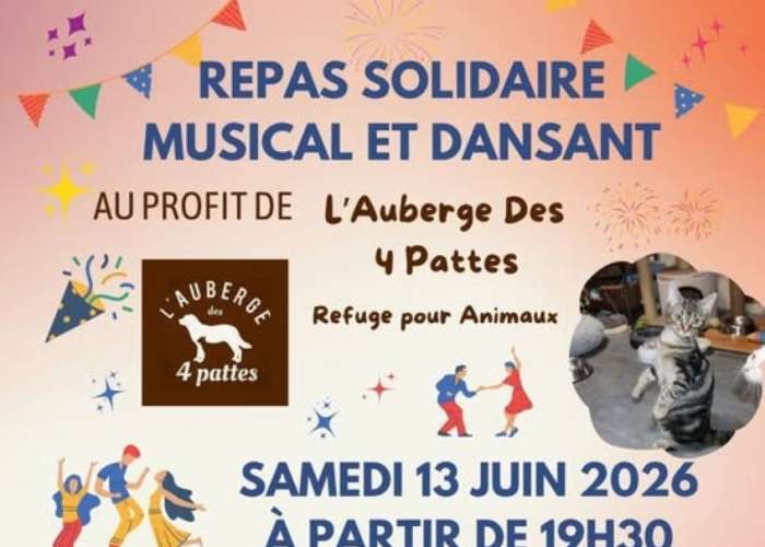 image de Repas solidaire musical et dansant au profit de l'Auberge des 4 Pattes