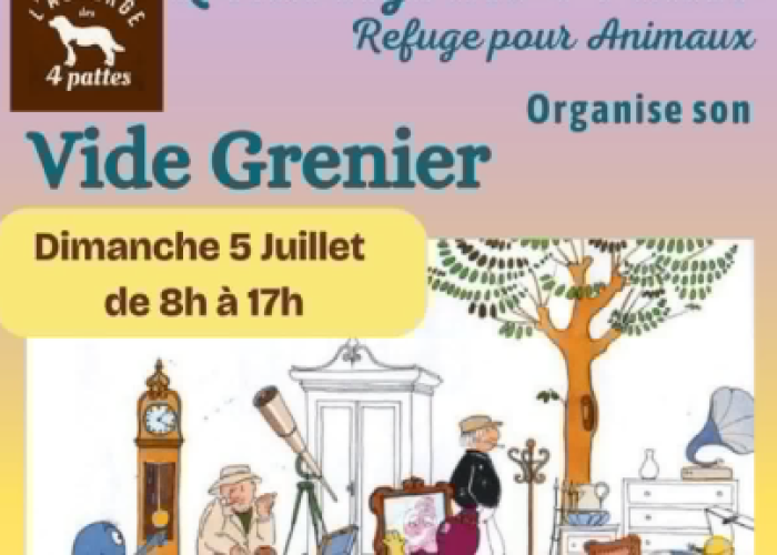 image de Vide greniers au profit de l'Auberge des 4 Pattes